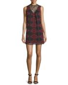 Lotus Flower Printed Sleeveless Dress