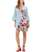 3/4-bell Sleeve Floral