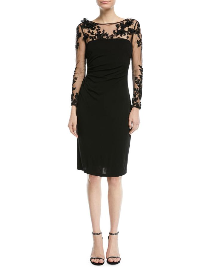 3d Tattoo-illusion Long-sleeve Dress