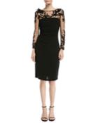 3d Tattoo-illusion Long-sleeve Dress