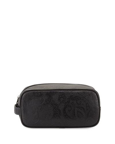 Richard Paisley-embossed Toiletry Bag, Black