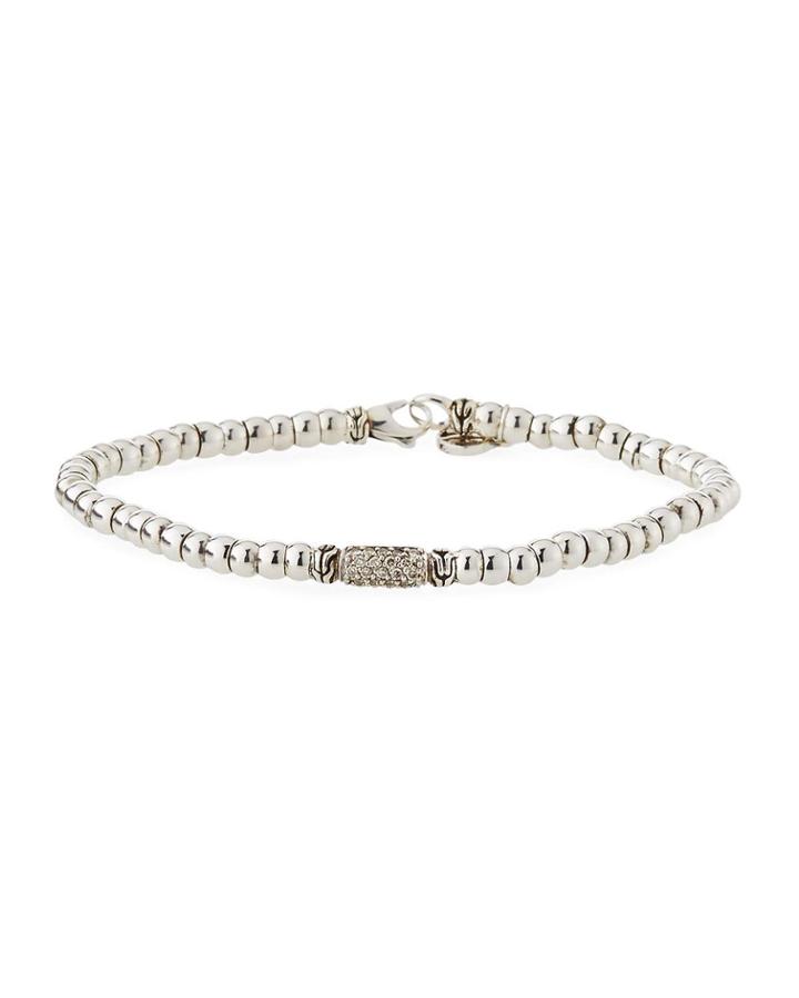 Bedeg Bead Bracelet W/ Diamond Pave,