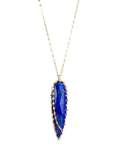 14k Lapis Splash Spike Pendant Necklace