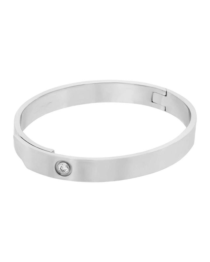 Estate 18k White Gold Anniversary Bracelet W/ Diamond