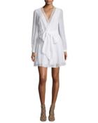 Lolo Lace-inset Wrap Dress, Chalk