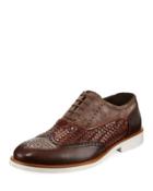 Mixed-leather Casual Oxford With Lightweight Rubber