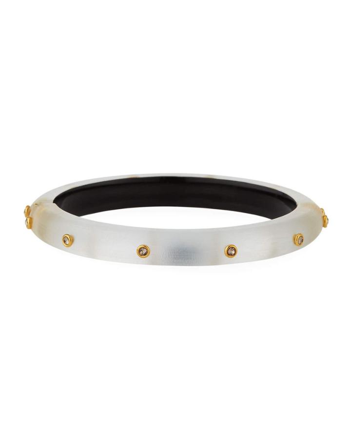 Neo Bohemian Crystal Rivet Slim Bangle,