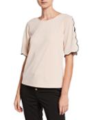 Scallop Trim Top W/ Three-quarter