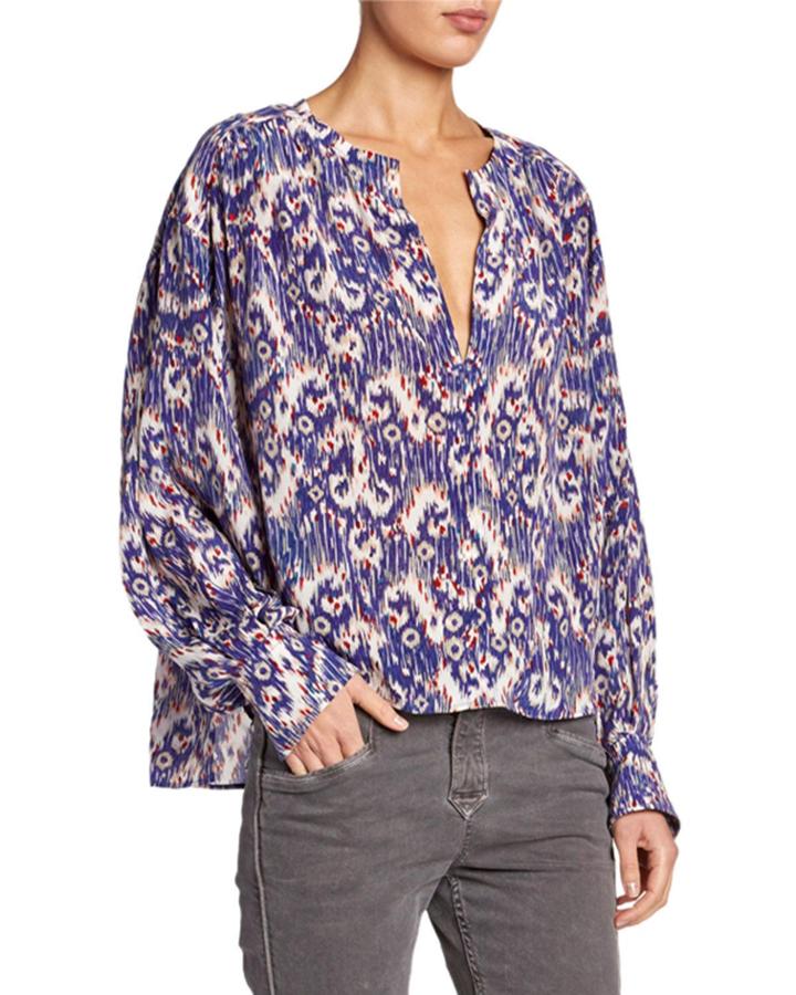 Yacah Printed Split-neck