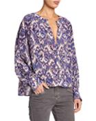 Yacah Printed Split-neck