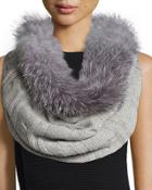 Fur-trim Cashmere Cable-knit