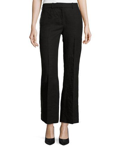 Tuxedo-stripe Flared Pants, Black