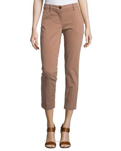Twill Slim-fit Cropped Pants, Canyon