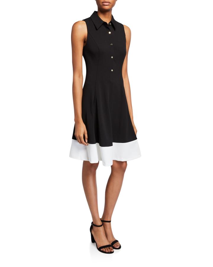 Colorblock Fit-&-flare Dress