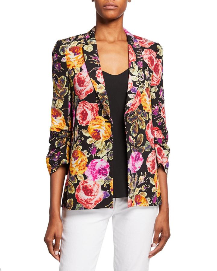 Dana Floral One-button 3/4-sleeve