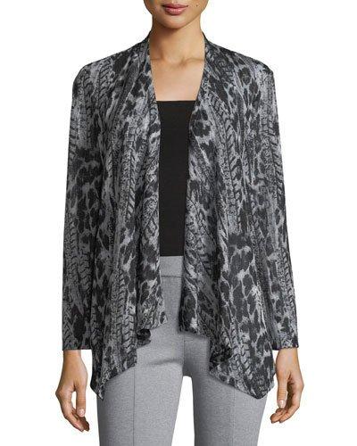 Snow Leopard Open-front Cardigan