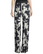 Floral-print Crepe Track Pants