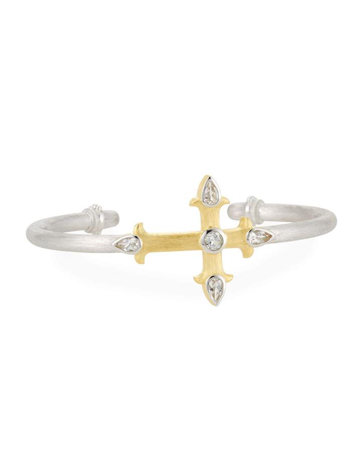 Large White Topaz Cross Bangle