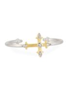 Large White Topaz Cross Bangle