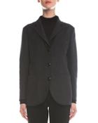 Felted Silk Boyfriend Three-button Jacket