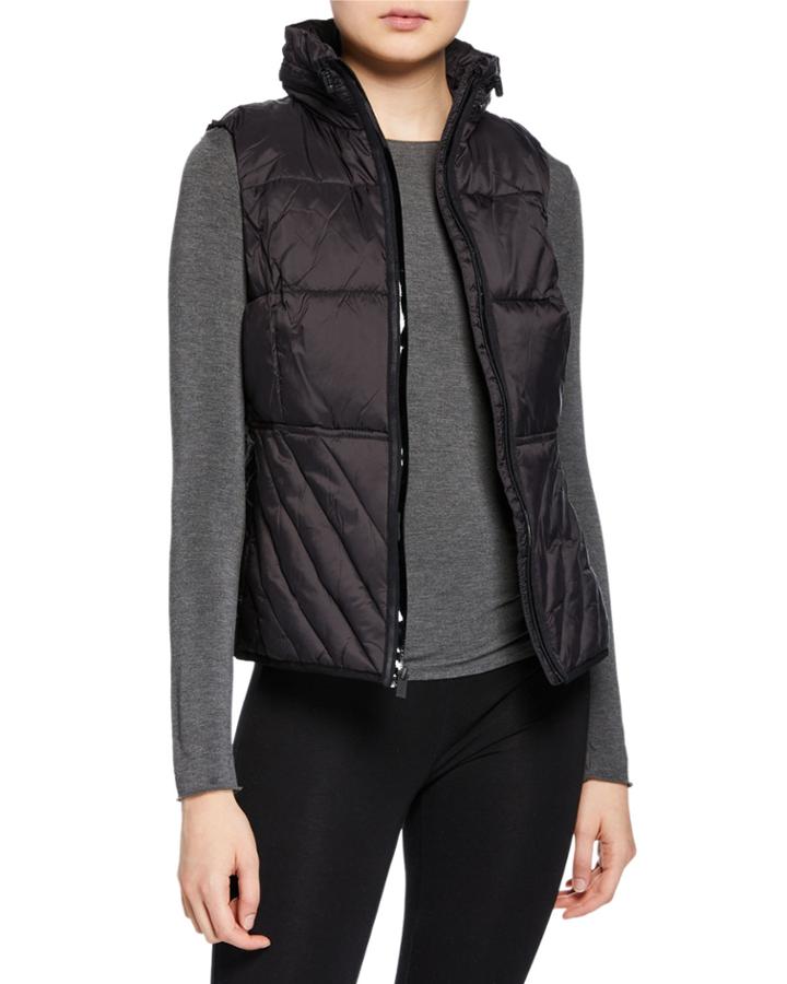 Zip-front Logo Band Packable Vest