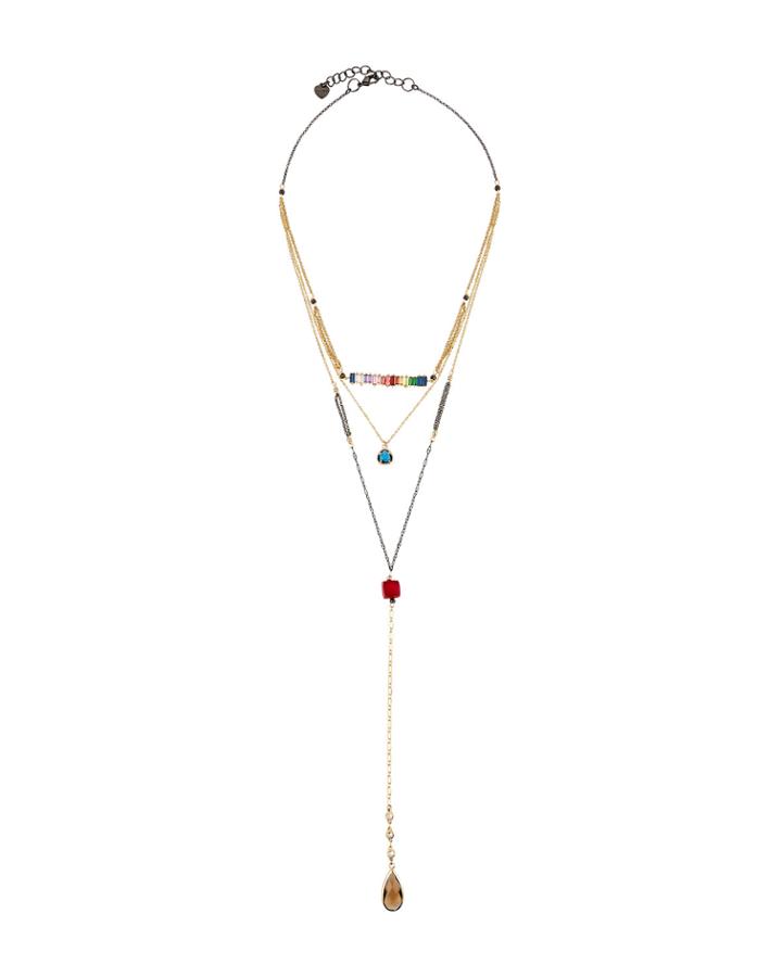 Multi-stone Layered Y-necklace