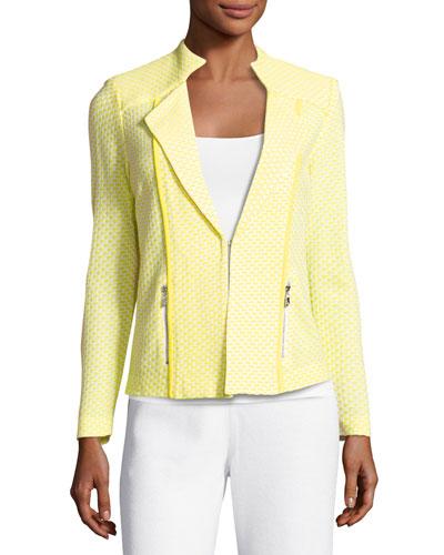 Basketweave Moto Suit Jacket,