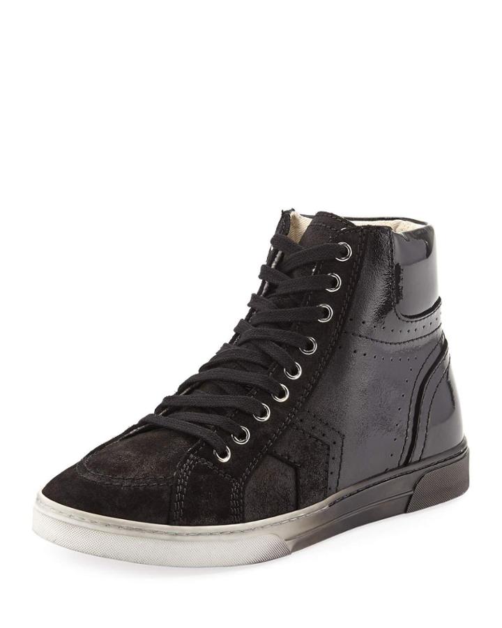 Mixed Leather High-top