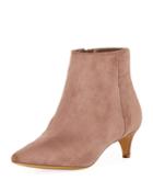 Kiss Kitten-heel Microsuede Booties