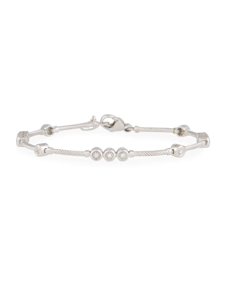 18k Gold Mixed Diamond Cable Bangle