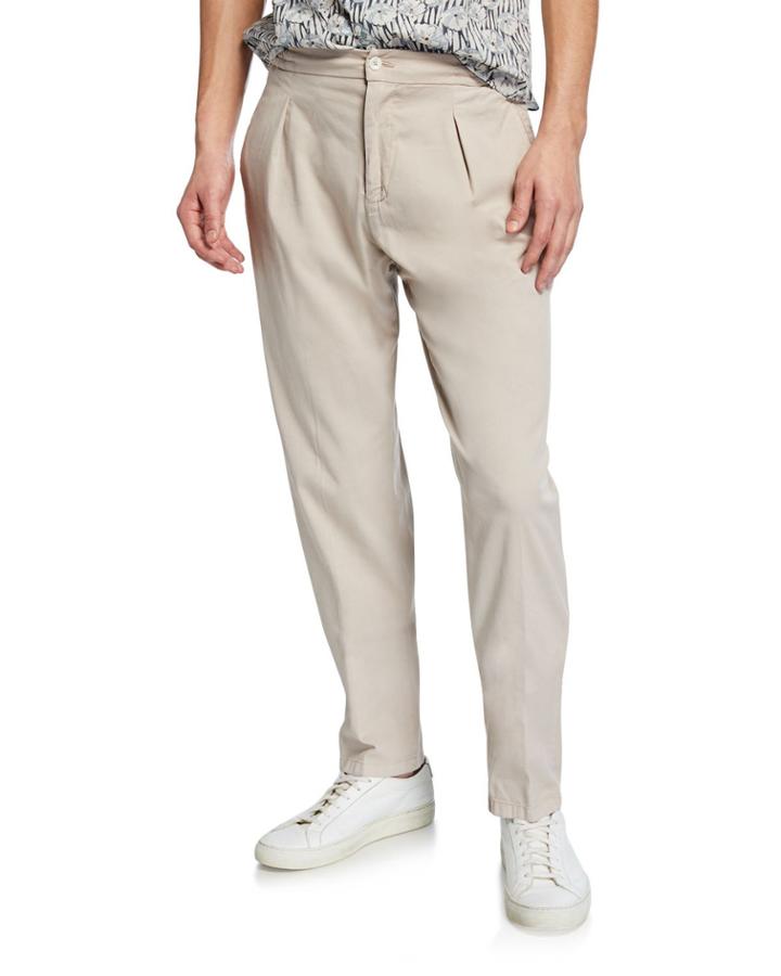 Men's Pleated Cotton/silk Twill Pants