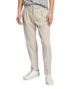 Men's Pleated Cotton/silk Twill Pants