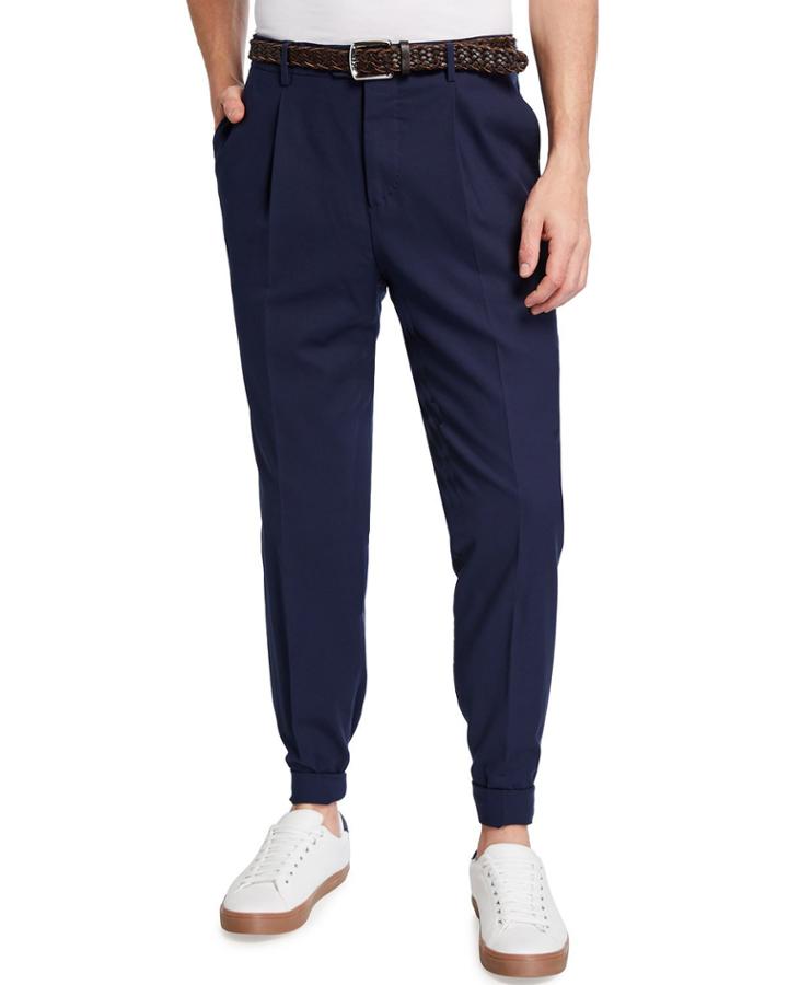 Men's Cotton Gabardine Pleated