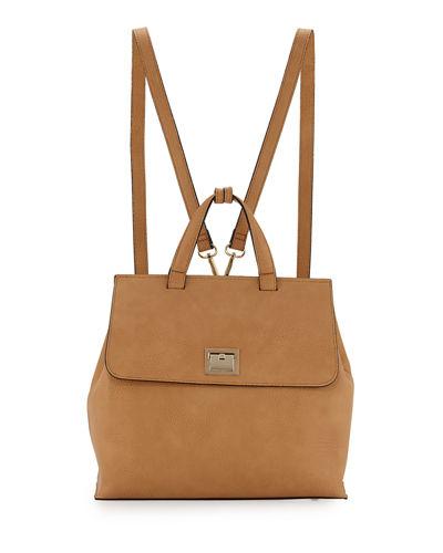 Bess Flip-lock Faux-leather Backpack