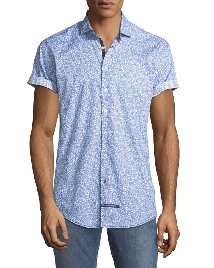 Classic-fit Paisley-toile Short-sleeve