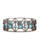 Bavna Turquoise & Diamond Bangle Bracelet, Women's