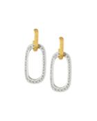 18k Two-tone Diamond Link Drop Earrings