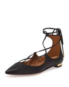 Christy Lace-up Pointed-toe Flat