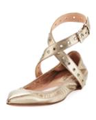 Grommet Metallic Ballet Flats
