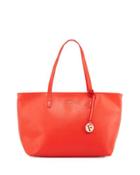 Daisy Medium Leather Tote Bag, Arancio