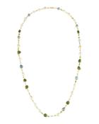 Mixed Pearl, Green Sapphire & Peridot Rope Necklace