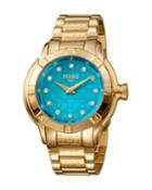 Women's 40mm Stainless Steel Watch With Bracelet, Golden/teal