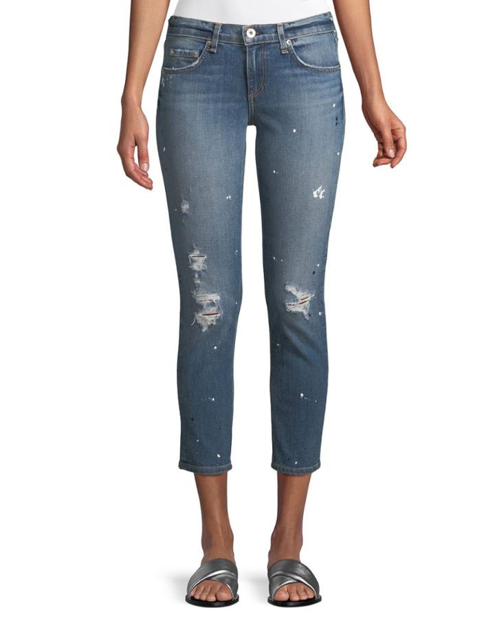 Dre Mid-rise Slim Straight-leg Ankle Jeans W/