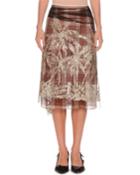 Plaid A-line Embellished Tulle