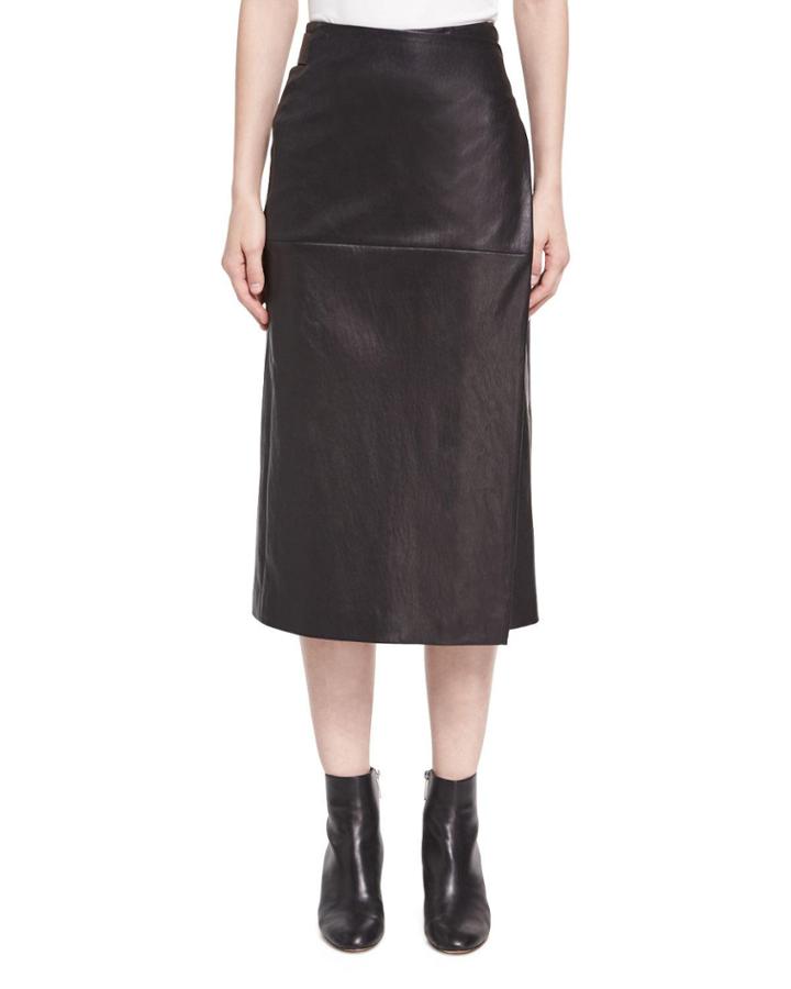 Lambskin Leather Midi Wrap