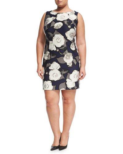 Floral-print Scuba Sheath Dress,