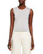 Crewneck Sleeveless Cashmere-silk