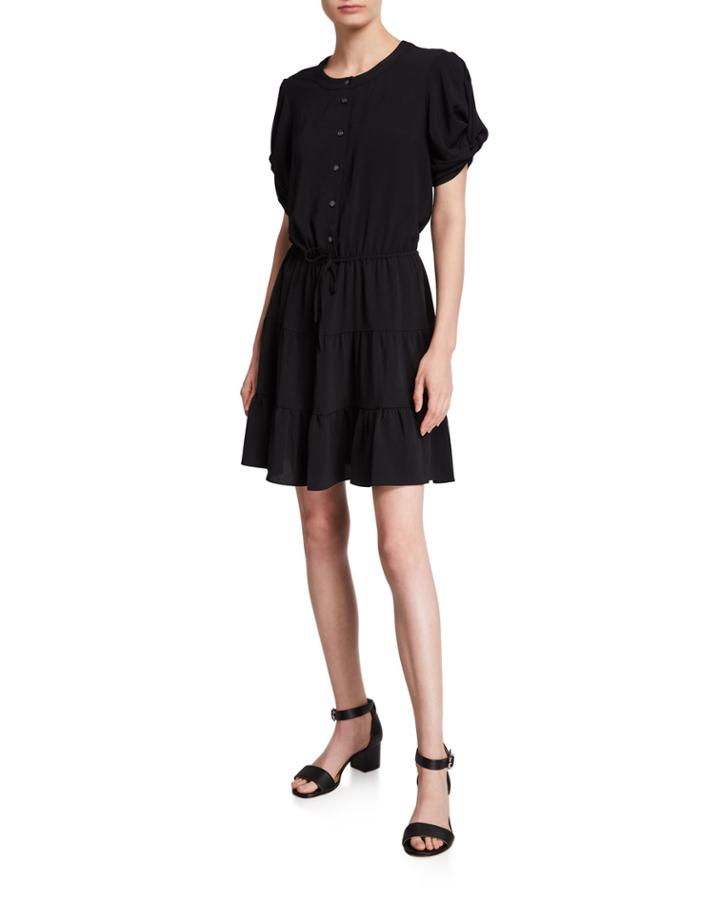 Aston Short-sleeve Button-front Dress