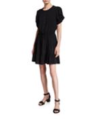 Aston Short-sleeve Button-front Dress