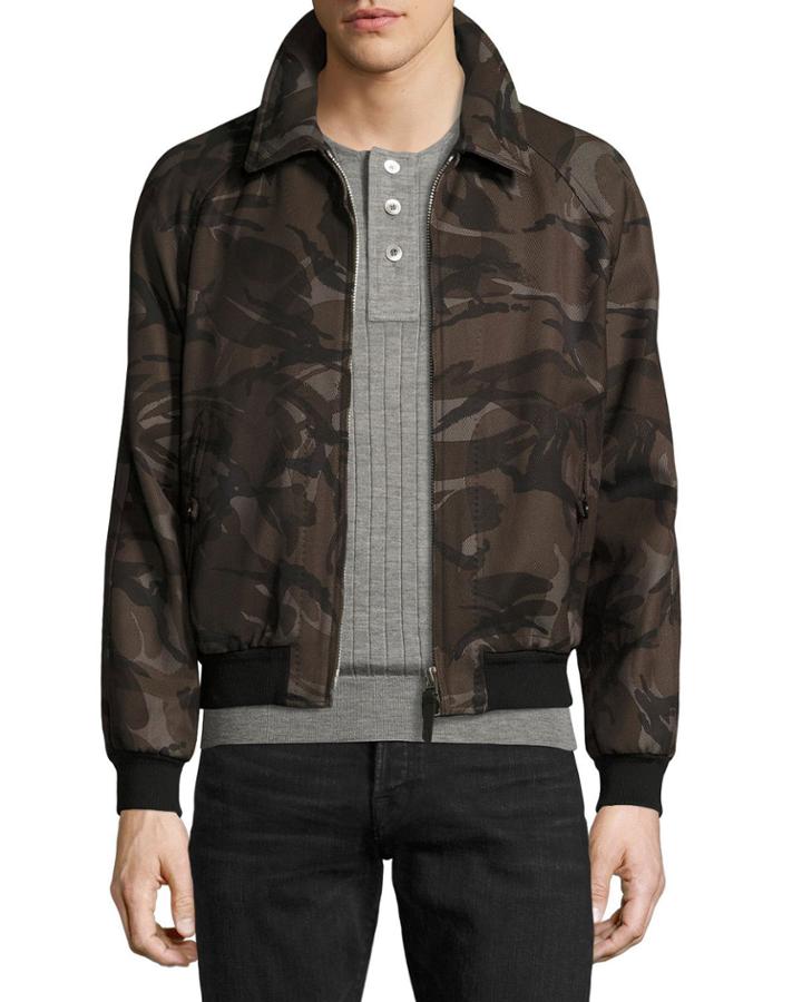 Camouflage Raglan Bomber Jacket